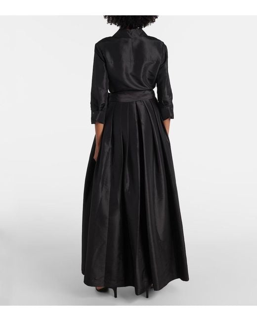 Jonathan Simkhai Black Julip Belted Taffeta Gown
