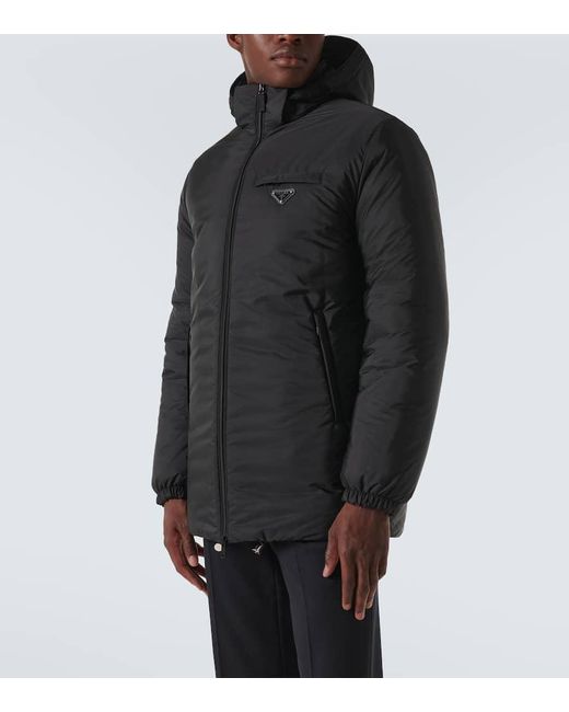 Abrigo Acolchado De Re-Nylon Prada de hombre de color Black