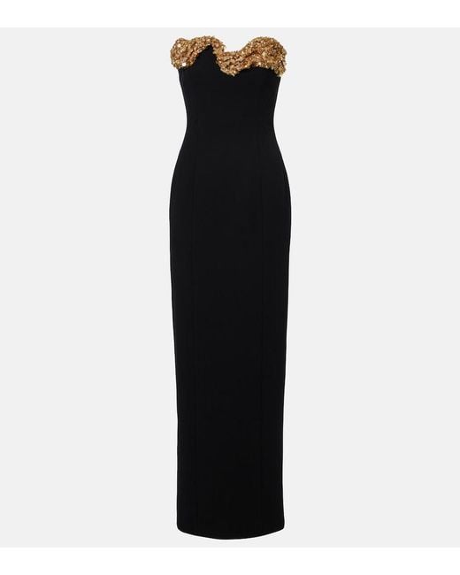 Rachel Gilbert Black Lucca Embellished Gown