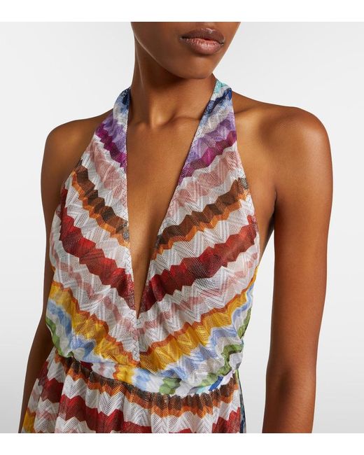 Missoni Multicolor Zigzag Halterneck Romper