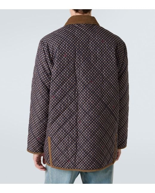 Valentino Brown Polka-Dot Quilted Jacket for men