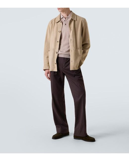 Saman Amel Brown Amo Cotton And Cashmere Straight Pants for men