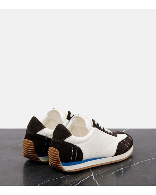 Totême  White Suede-Trimmed Sneakers