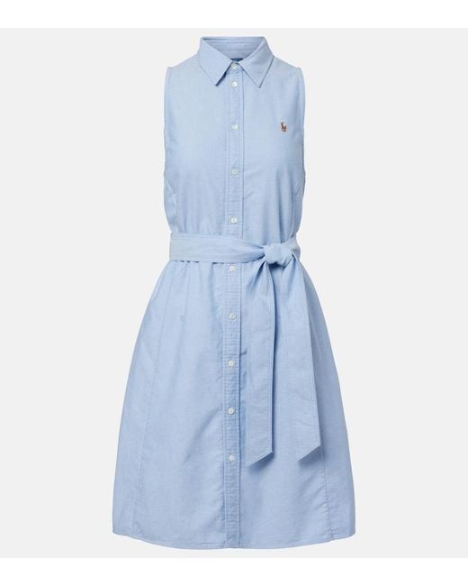 Polo Ralph Lauren Blue Cotton Shirt Dress