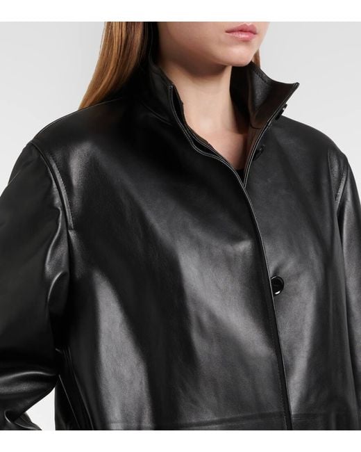 Abrigo De Piel Con Borrego Alaïa de color Black