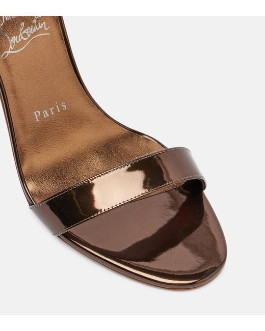 Christian Louboutin Brown Sandalen Miss Z 100 Aus Metallic-Leder