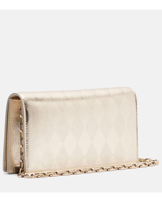 Christian Louboutin Natural Bettina Metallic Leather Clutch