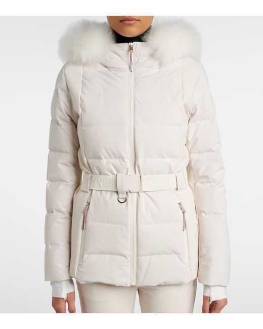 Yves Salomon White Doudoune 58Cm Down Jacket