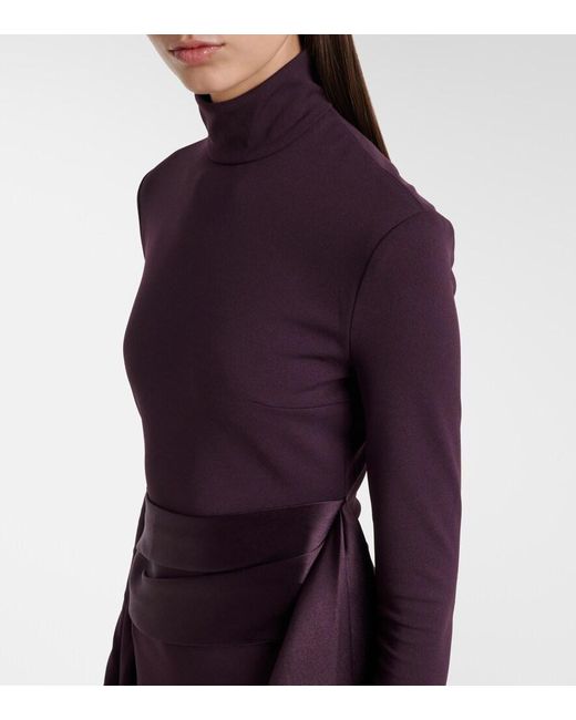 Solace London Purple Olivia Draped Gown