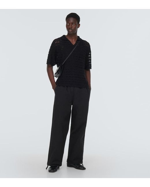Commas Black Cotton-Blend High-Rise Pants for men