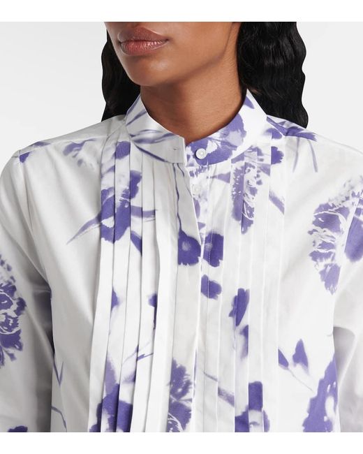 Erdem Blue Floral Cotton Minidress