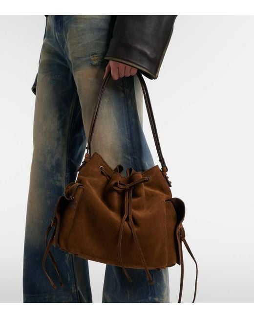 Acne Brown Suede Bucket Bag