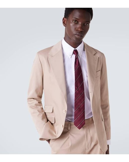 Corbata De Seda A Rayas Brunello Cucinelli de hombre de color Red