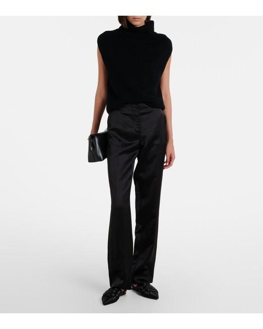 Jardin Des Orangers Black Turtleneck Wool And Cashmere Sweater Vest
