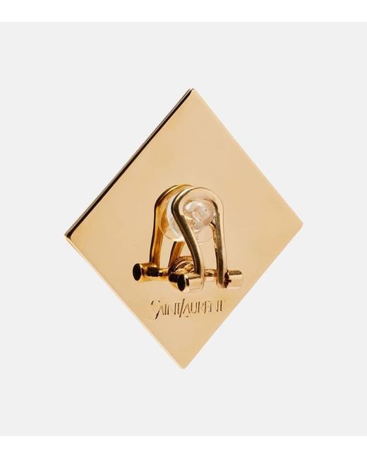 Saint Laurent Metallic Pyramid Earrings