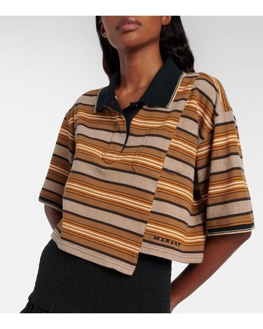 Isabel Marant Brown Cropped-Polohemd Isalyne Aus Baumwolle