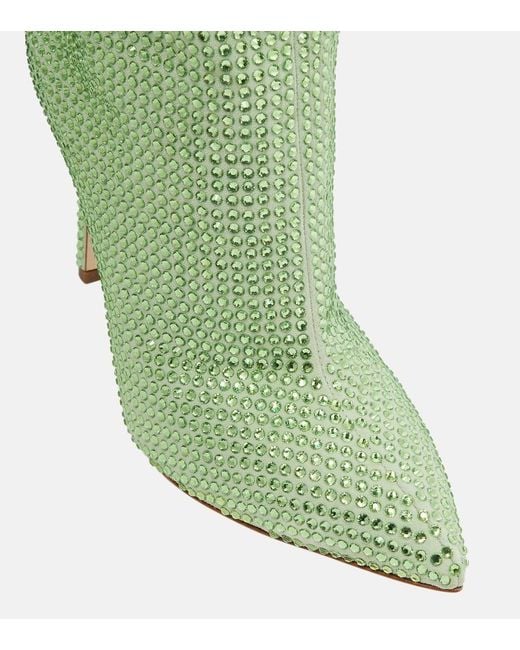 Paris Texas Green Holly Embellished Leather Knee-high Boots