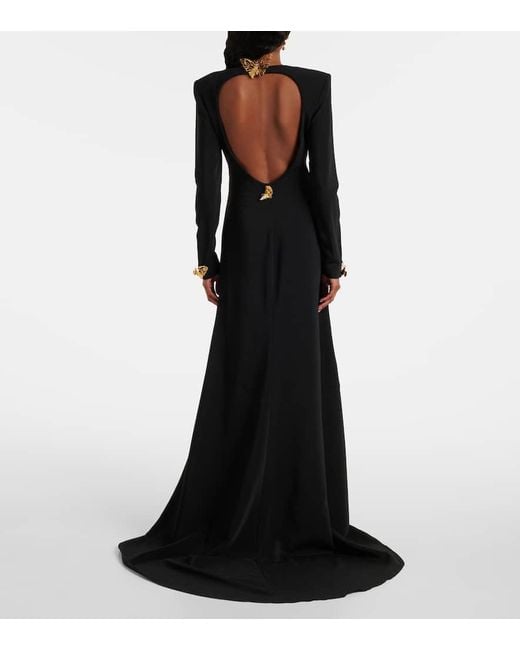 Abito Lungo Con Schiena Scoperta di Oscar de la Renta in Black