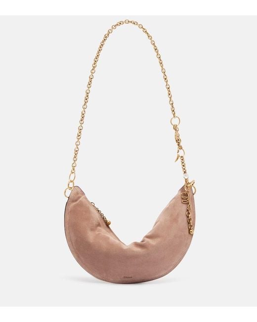 Chloé Pink Icons Small Suede Shoulder Bag