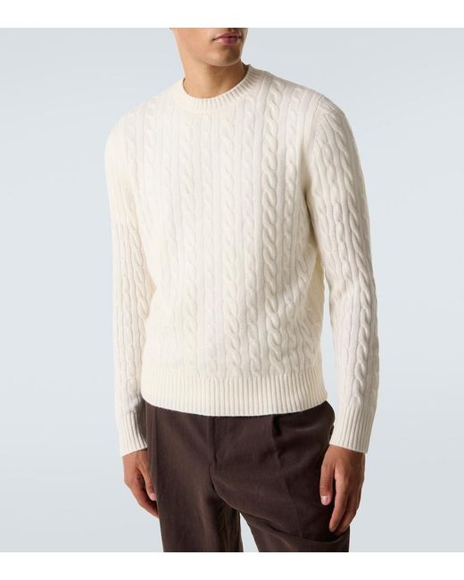 arch4 White Duke Street Cable-Knit Cashmere Sweater for men