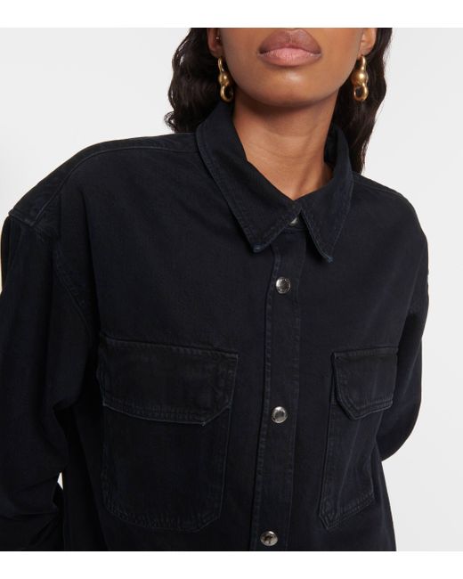Agolde Black Camryn Oversized Denim Shirt