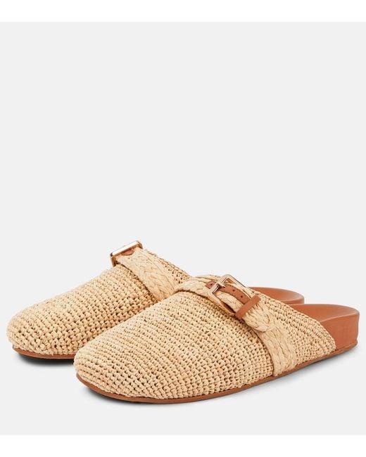 Robert Clergerie Natural Quinta Raffia Mules