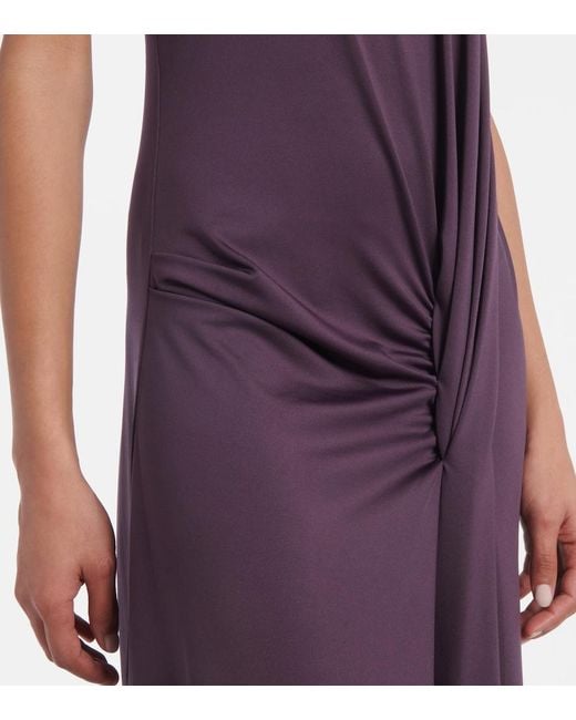 Victoria Beckham Purple Draped Gown