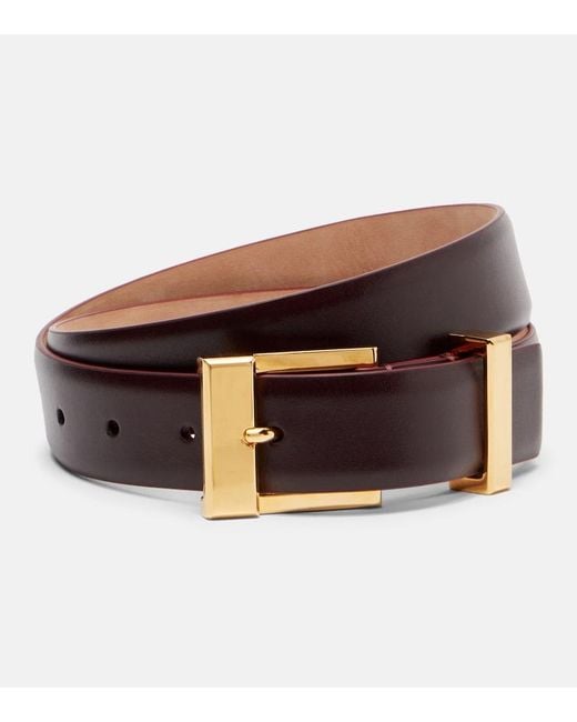 Khaite Brown Manhattan Leather Belt