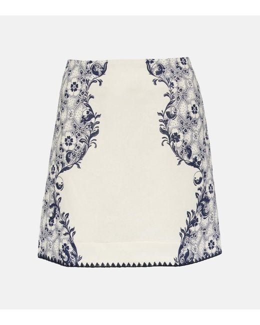 Minifalda Airlie de lino y algodon ALÉMAIS de color White