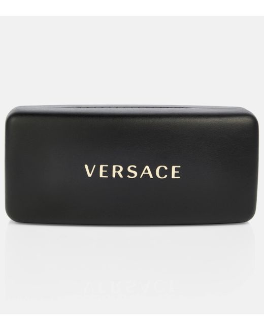 Versace Black Greca Embellished Oversized Sunglasses