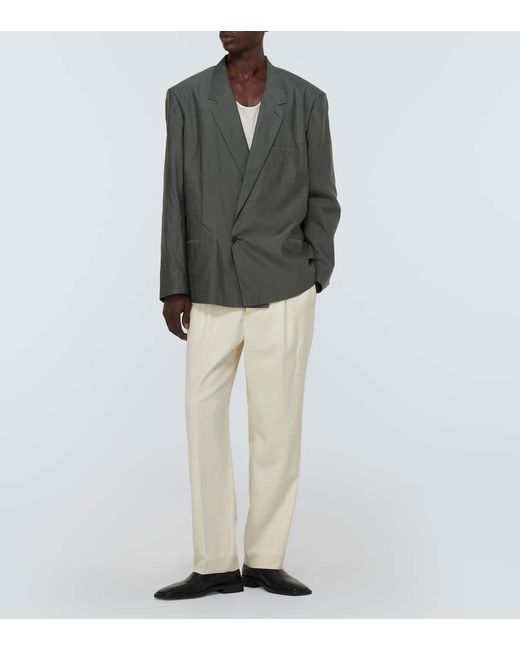 Lemaire Green Tailored Cotton And Silk Blazer for men