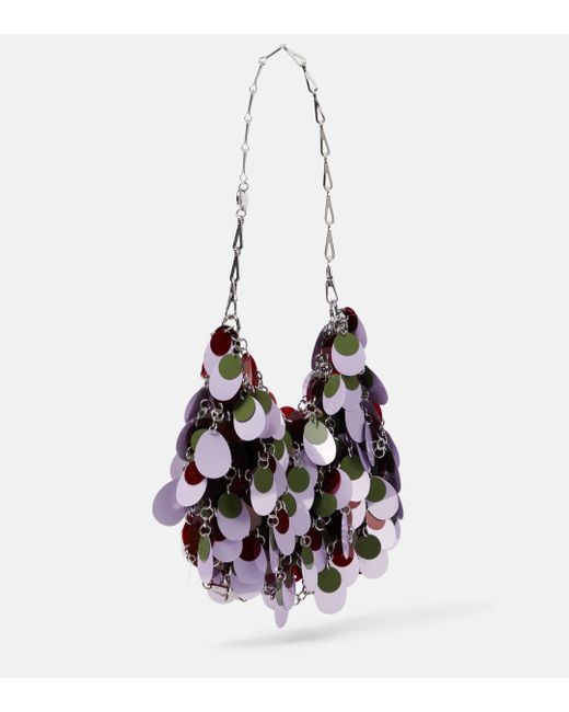 Rabanne Purple Small Embellished Shoulder Bag