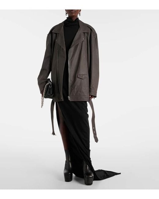 Rick Owens Black Oversize-Lederjacke