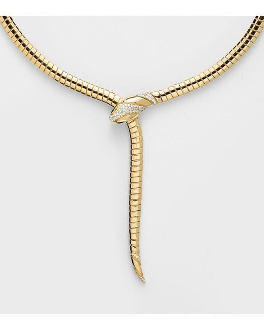 BVLGARI White Serpenti Tubogas 18Kt Necklace With Diamonds And Onyx
