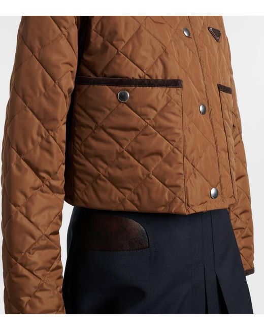 Prada Brown Re-Nylon Quilted Cropped Jacket