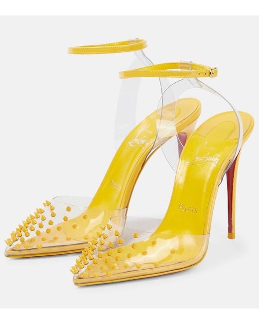 Christian Louboutin Multicolor Spikoo 100 Pvc And Leather Pumps