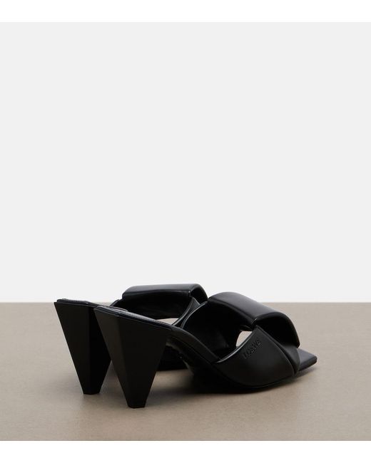 Loewe Black Origami Leather Mules