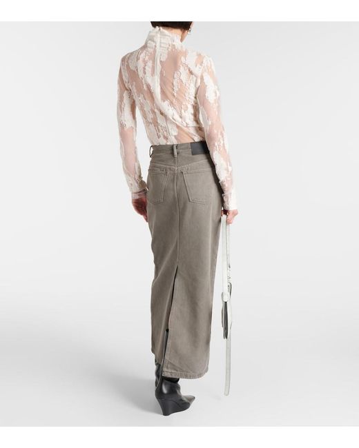 Acne Gray Philo Denim Maxi Skirt