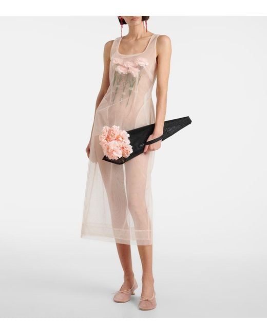 Simone Rocha Pink Mesh Ballet Pumps