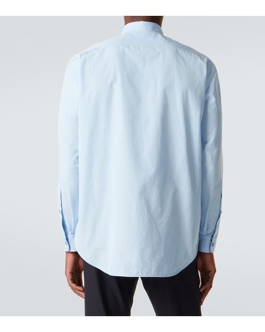 Balenciaga Blue Cotton Poplin Shirt for men