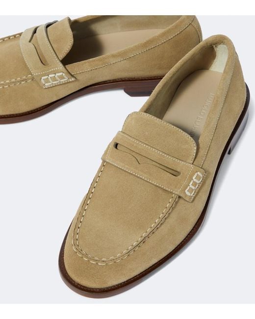 Manolo Blahnik White Perry Suede Loafers for men