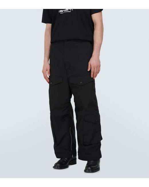 Pantaloni cargo in gabardine di Junya Watanabe in Black da Uomo