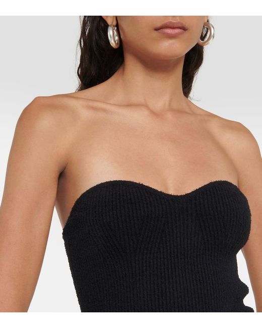 Wardrobe NYC Black Ribbed-Knit Cotton-Blend Top