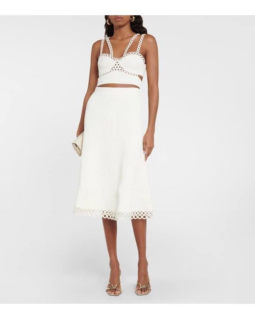 Crop Top Liana Acanalado Jonathan Simkhai de color White