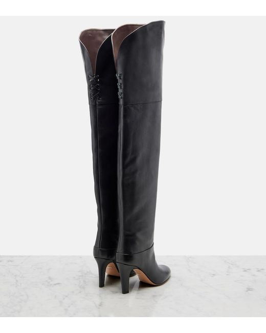Chloé Black Eve 85 Leather Over-The-Knee Boots