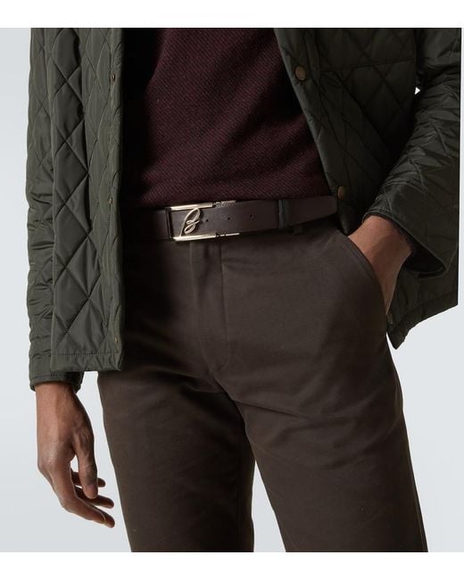 Brioni Black Logo Leather Belt for men