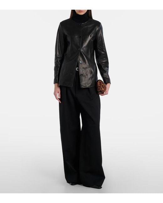 Nour Hammour Black Maud Leather Jacket