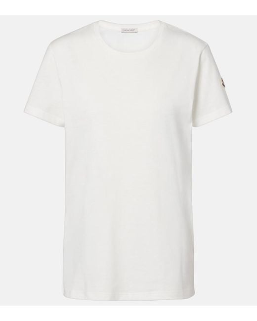 Moncler White Logo Cotton Jersey T-Shirt