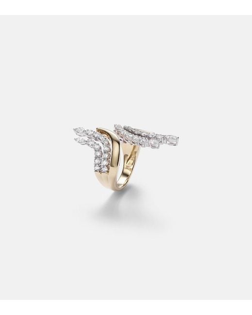 YEPREM White Golden Strada 18Kt Ring With Diamonds