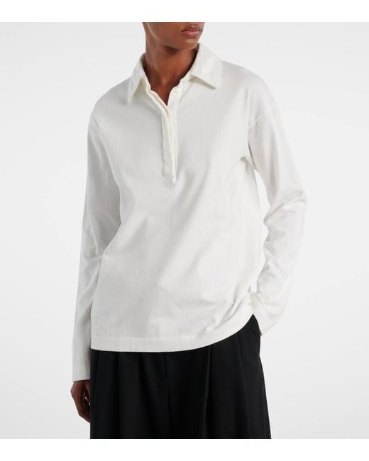 The Row White Polohemd Roddie Aus Baumwolle